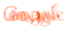 Google celebrates Leonardo Da Vinci's birthday 达·芬奇诞辰553周年