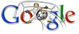 Google Doodle VIII celebrates the 2004 Summer Olympics in Athens