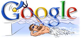 Google Doodle VIII celebrates the 2004 Summer Olympics in Athens