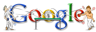 Google Doodle VIII celebrates the 2004 Summer Olympics in Athens