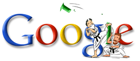 Google Doodle VIII celebrates the 2004 Summer Olympics in Athens