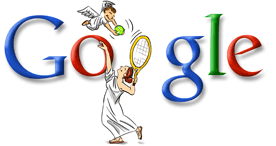 Google Doodle VIII celebrates the 2004 Summer Olympics in Athens